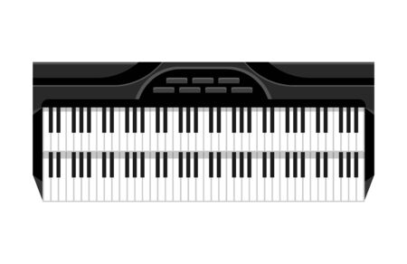 Musical Keyboard instrument. Isolated image of a keyboard. Vector illustration - musician equipment. Tool for music loverのイラスト素材
