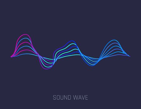 Vector music sound waves. Concept musical bar. Audio digital equalizer technology, console panel, musical pulse. Dynamic light flow, with neon light effectのイラスト素材