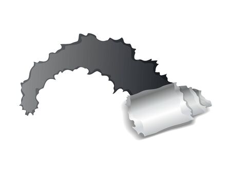Paper hole. Realistic vector torn paper with ripped edges. Twisted piece of paperのイラスト素材