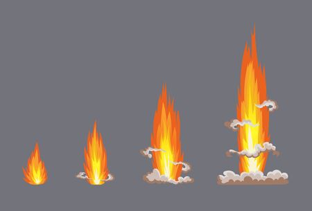 Cartoon explosion effect with smoke. Comic boom effect, explode flash, bomb comic, vector...