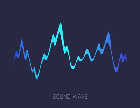 Vector music sound waves. Audio digital equalizer technology, console panel, musical pulse. Dark backgroundのイラスト素材
