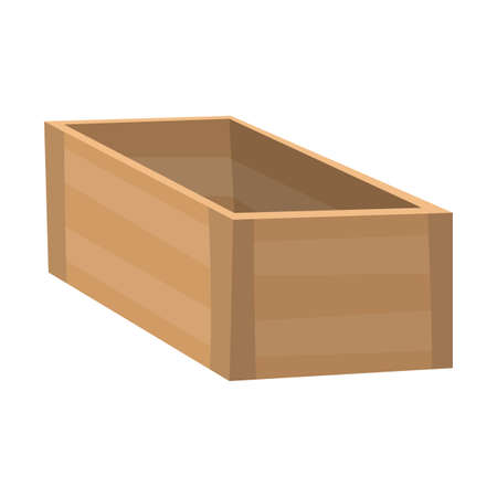 Wooden drawer. Box package. Transportation container or empty wood crate, cargo distribution pack.のイラスト素材