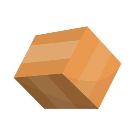 Wooden drawer. Box package. Container for delivery or shipping. Illustration isolated on white backgroundのイラスト素材