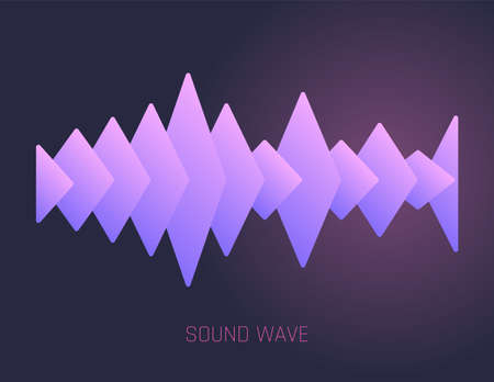 Color sound wave. Audio digital equalizer technology, musical pulse vector Illustration. Voice line waveform or volume level symbol. Curve radio waveのイラスト素材