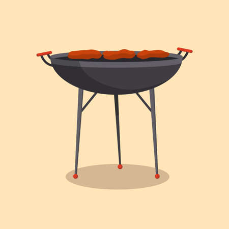 Barbecue or grillbarbecue. Picnic camping cooking. BBQ party. Traditional cooking food, restaurant...