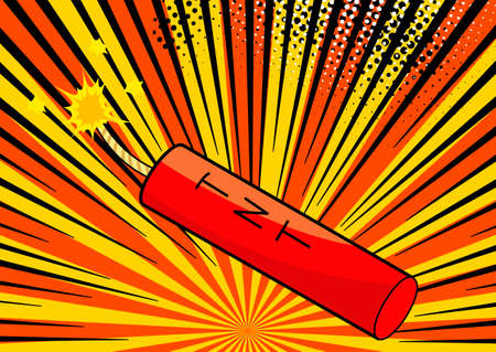 Pop art bomb on comic pop art retro style background. Terrorism is a danger of destruction....