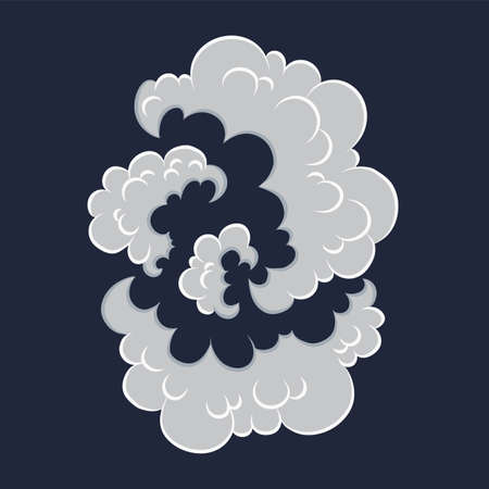 Explosion. Cartoon bomb explode effect with smoke effect. Comic boom vector illustration. Clipart element for game, print, advertising, menu or web designのイラスト素材