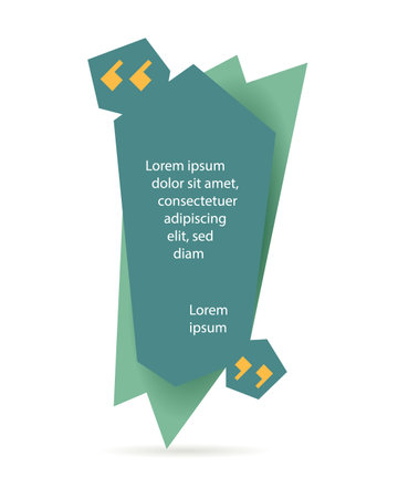 Quote frame or mention quotations remarks template. Info tag, quote textbox blog or discussion citation memo word label. Isolated vector bannerのイラスト素材