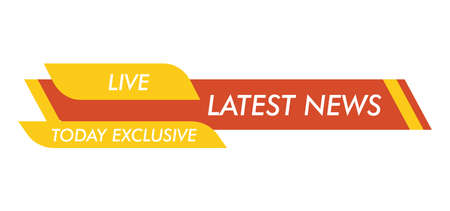 Breaking news. Lower third TV news bar vector illustration. Live news. Banner for broadcasting television video template. Streaming news signのイラスト素材