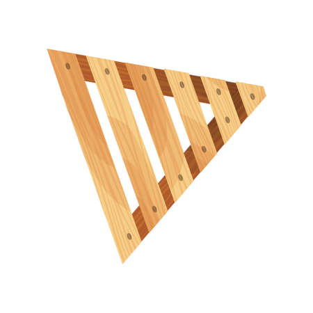 Wooden pallet. Platform for freight transportation. Warehouse platform on white background. Cartoon wood pallet vector icon for web designのイラスト素材