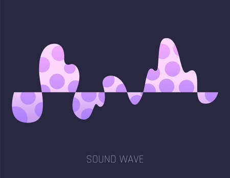 Color sound wave. Audio digital equalizer technology, musical pulse vector Illustration. Voice line waveform or volume level symbol. Curve radio waveのイラスト素材
