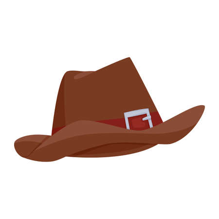 Wild west flat icon. Accessorie or object game and app ui icon. Cowboy hatのイラスト素材