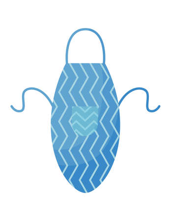 Kitchen apron in bright colours with pocket and design form. Colorful protective garment with pattern background isolated on white background. Cooking uniform for housewife or chefのイラスト素材