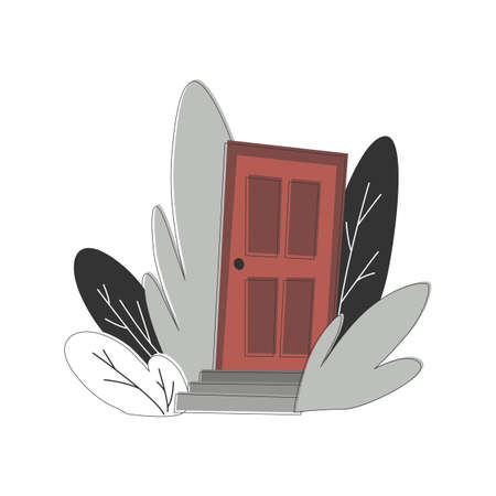 Contactless delivery concept illustration. Order delivery online to you door. Safe food delivery during COVID-19 quarantineのイラスト素材