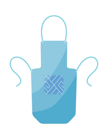 Kitchen apron in bright colours with pocket and design form. Colorful protective garment with pattern background isolated on white background. Cooking uniform for housewife or chefのイラスト素材