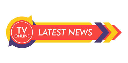 Breaking news. Lower third TV news bar vector illustration. Live news. Banner for broadcasting television video template. Streaming news signのイラスト素材