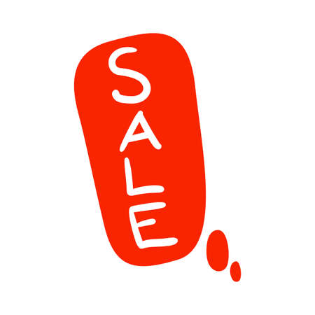 Bubble talk phrases. Colorful speech cloud for online chat messages with sale. Abstract dialogue reaction in comic design isolated on white background. Vector cartoon communication tagのイラスト素材