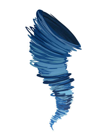 Tornado. Stylized cartoon hurricane icon. Rotating twister in flat style design. Vector illustration of weather cataclysmのイラスト素材