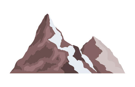 Nature mountain landscape. Rocky massif vector Illustration. Winter peaks or hilltop. Range rock, mountain rocky environment top. Travel landscape , climbing or hiking mountainsのイラスト素材