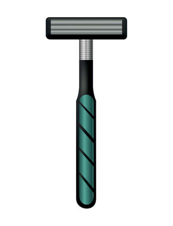Razor. Beard haircut accessorie. Sharp shave equipment for hygiene or hairstyle isolated on white. Shaving mock up iconのイラスト素材