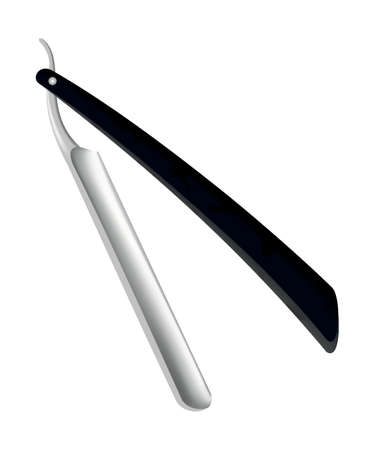 Razor. Beard haircut accessories. Sharp shave equipment for hygiene or hairstyle isolated on white. Shaving mock up iconのイラスト素材