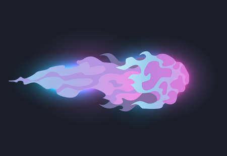 Cartoon laser gun beam. Futuristic shot effect. Blaster attack. Alien combat weapon rays. Destructive plasma flow. Vector game element. Bomb explosionのイラスト素材