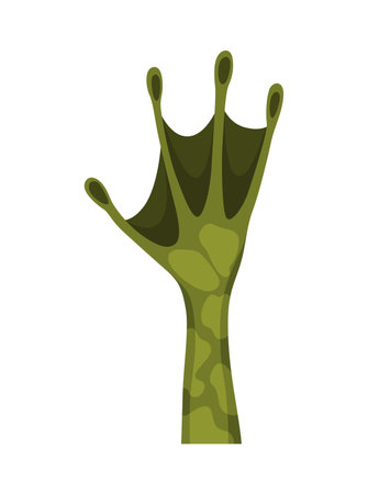 Animal paw. Animalistic foot of frog. Funny pet. Cute cartoon animal body part isolated on white backgroundのイラスト素材
