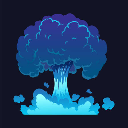 Cartoon explosion icon. Comic book element. Boom cloud and flame, smoke and explode. Boom effect...