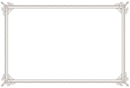 Old vintage frame. Retro floral rectangle. Decorative antique museum picture border or deco deviderのイラスト素材