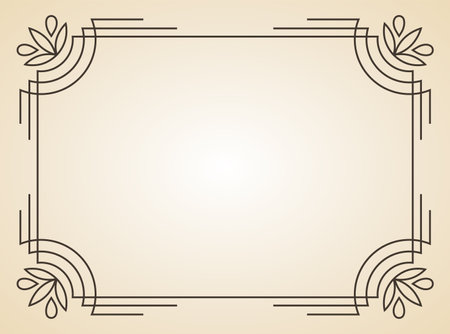 Decorative frame. Vintage calligraphic antique border. Ornate calligraph rectangle frame. Filigree line ornament for framed certificate templateのイラスト素材