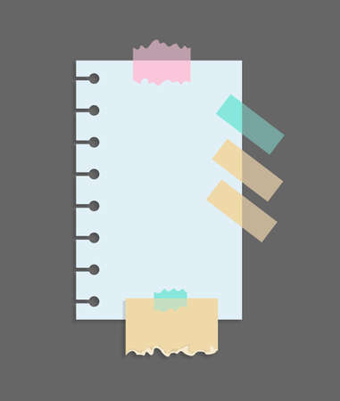 Paper notes stickers. Place for memo messages on paper sheets. Blank sticky place for to do list and office notice or information boardのイラスト素材