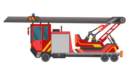 Fire truck. Fire engine. Emergency fire vehicle template. Red transportation for firefighting or...