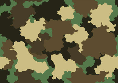 Camouflage texture seamless pattern. Abstract modern camo background for fabric and fashion textile print. Woodland style. Texture of classic clothing in masking styleのイラスト素材