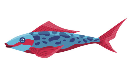 Fish. Realistic aquarium accessory. Decoration or equipment for aquarium. Cartoon vector elementのイラスト素材