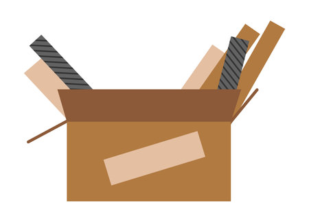 Storeroom icon or household equipment. Box with instrument. Must have symbol. Vector illustration in flat styleのイラスト素材