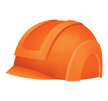 Workwear uniform element. Hard hat helmet as uniform. Protective clothing or safety equipment. Construction workers clothing, uniform mockupのイラスト素材