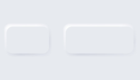 Neumorphic buttons. Simple trendy design elements UI components isolated on light background. Control element for website, mobile app menu and navigation with rounded edgesのイラスト素材
