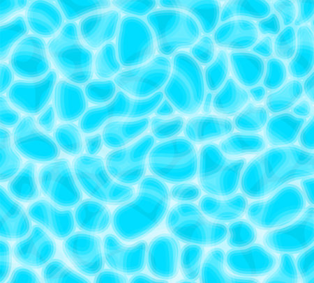 Blue water pool background texture. Overhead view on swimming pool. Summer blue aqua swiming surface pattern. Summer abstract blue wavesのイラスト素材