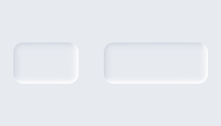 Neumorphic buttons. Simple trendy design elements UI components isolated on light background. Control element for website, mobile app menu and navigation with rounded edgesのイラスト素材