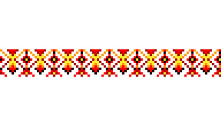 Ukrainian traditional embroidery. Pattern for cross stitching decoration. Cross-stitch traditional folk. Vector illustration of ethnic seamless ornamental geometric designのイラスト素材