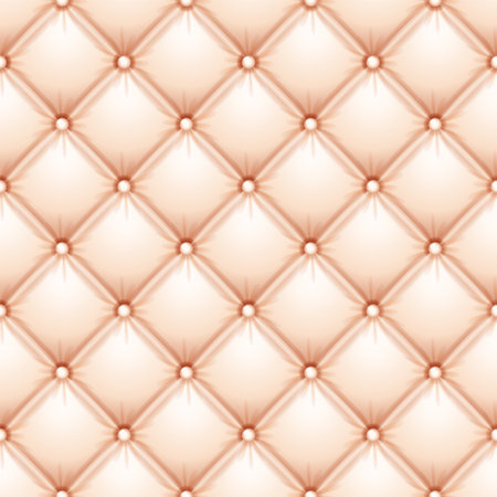 Leather upholstery seamless classic background pattern. Vintage royal texture of creamy and pink padded fabric with buttons for antique furniture decorationのイラスト素材