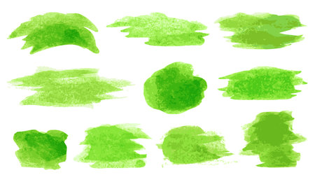 Vector watercolor paint. Abstract isolated colorful stain. Grunge element for paper design. Ink paint brush stain or spot on white backgroundのイラスト素材