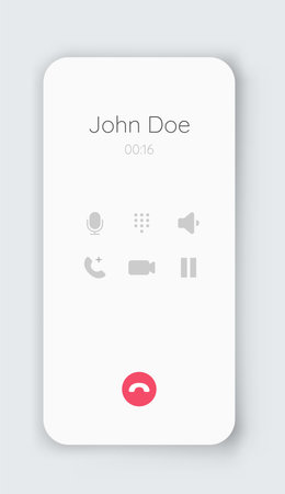Smartphone dial phone ui set. Phone pad, call screen with keypad dial buttons. Mockup incoming call. Vector isolated illustration touchscreen telephone interfaceのイラスト素材