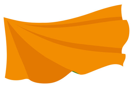 Waving flag. Orange flag template on white background. National flags waving symbol. Banner design mockup elementのイラスト素材