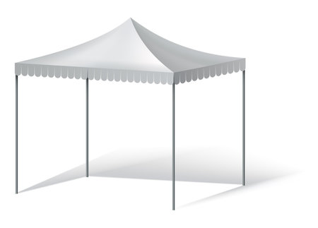 Promotional tent for effective outdoor branding. Customizable and perfect for events, trade shows and marketing campaignsのイラスト素材