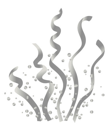 Party poppers with spraying confetti and streamer. Festive decoration element of paper and tinsel isolated on white background. Vector holiday event attributeのイラスト素材