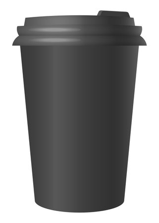 Coffee cup with place for lettering. Coffee to go. Hot street drinks, cardboard packaging plastic capのイラスト素材