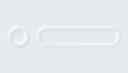 Neumorphic buttons. Simple trendy design elements UI components isolated on light background. Control element for website, mobile app menu and navigation with rounded edgesのイラスト素材