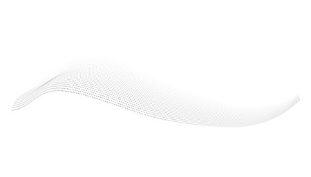 Dotted halftone waves. Flowing wavy lines pattern. Abstract liquid shapes, wave effect dotted gradient texture. Curve textures with halftone circular point isolated on white backgroundのイラスト素材