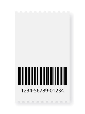 Empty ticket template. Blank concert ticket or lottery coupon. Event coupon or cinema movie theater card. Festival or circus paper empty flyer. Vector isolated illustrationのイラスト素材